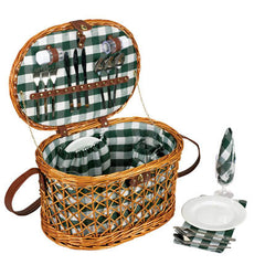 Amazing Willow Picnic Basket Fully Lined Service for Four