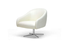 Baxton Studio Ivory Leather Swivel Chair