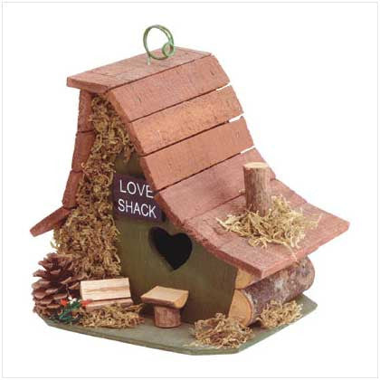 Stylish Wood Love Shack Birdhouse