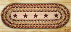 Burgundy Stars Oval Patch Runner In Different sizes