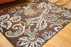 New Traditional Brown Floral Abstract Area Rugs