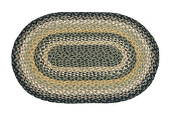 Black/Mustard/Creme Braided Rug In Different Shapes And Sizes