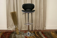 Baxton Studio Orion Black Faux Leather Modern Bar Stool in Set of 2
