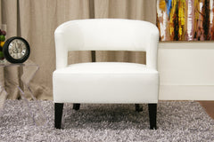 Baxton Studio Lemoray Off-White Leather Club Chair