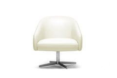 Baxton Studio Ivory Leather Swivel Chair