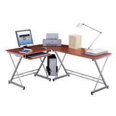 Techni Mobili L Shape Computer desk in Mahogany Color