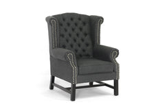 Baxton Studio Sussex Gray Linen Club Chair