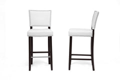 Baxton Studio Aries Bar Stool with Nail Head Trim in Set of 2