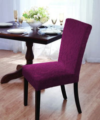 Luxurious Velvet Damask Dining Chair Cover