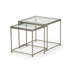 Pasquale Tables with Polished Nickel Plated Iron Finish