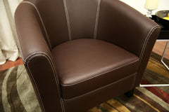 Baxton Studio Elijah Faux Leather Club Chair