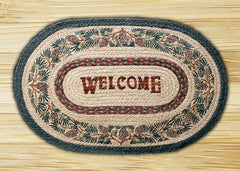Pinecone Welcome Oval Patch Rug