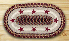Burgundy Star Hand Printed Rug