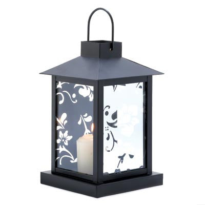 Mirrored Floral Candle Lantern