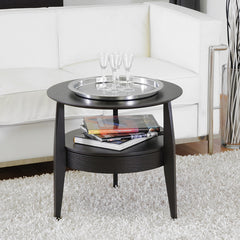 Baxton Studio Gretton Black End Table with Drawer