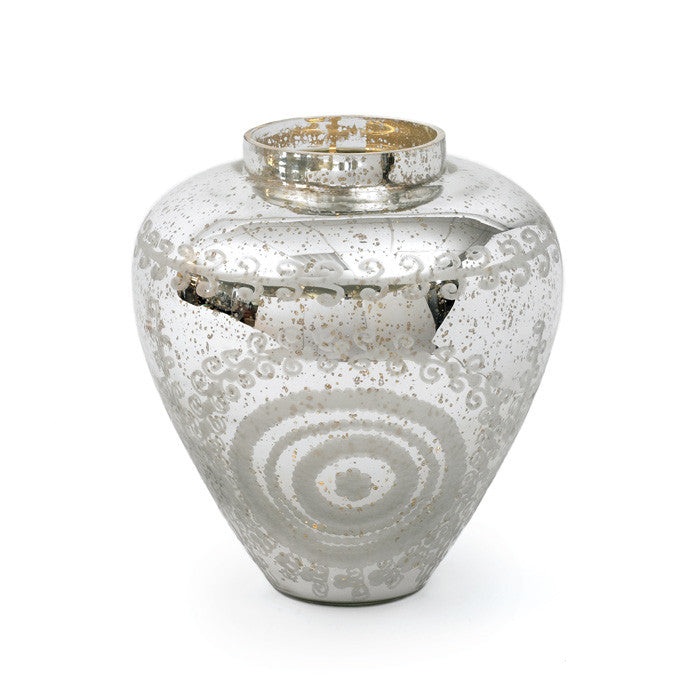 Jocelyn Vase with Antiqued Etched Silver