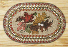 Autumn Leaves Oval Patch Rug