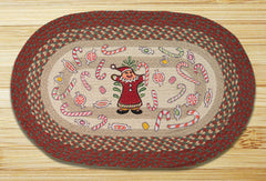 Gingerbread Santa Oval Patch Rug