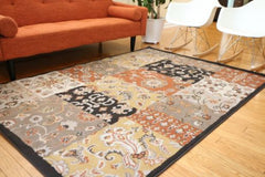New Traditional Black Patchwork Abstract Area Rugs